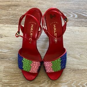 Vintage Halston Open Toe Pumps